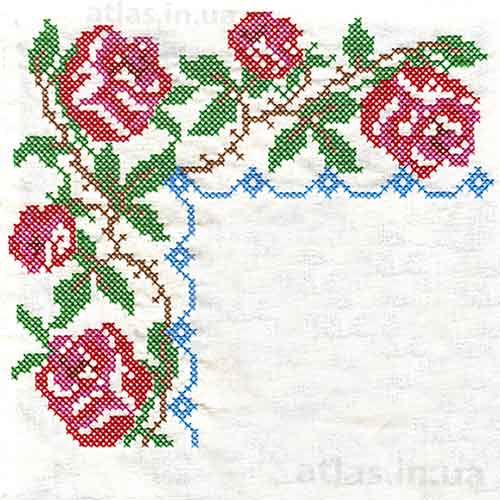 Cross-stitch rose