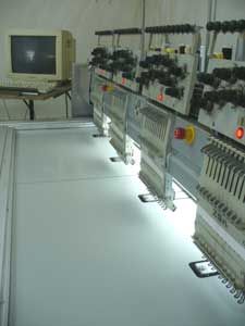 Universal ZSK JF0411 embroidery machine for embroidering on finished products, as well as for patches and insignia