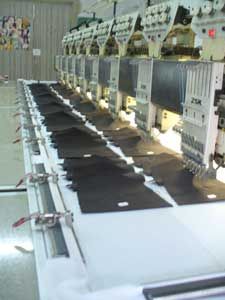 Flat embroidery machine ZSK used for embroidering patches and insignia