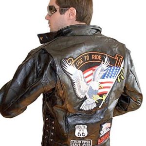 Patches auf einer Bikerjacke
