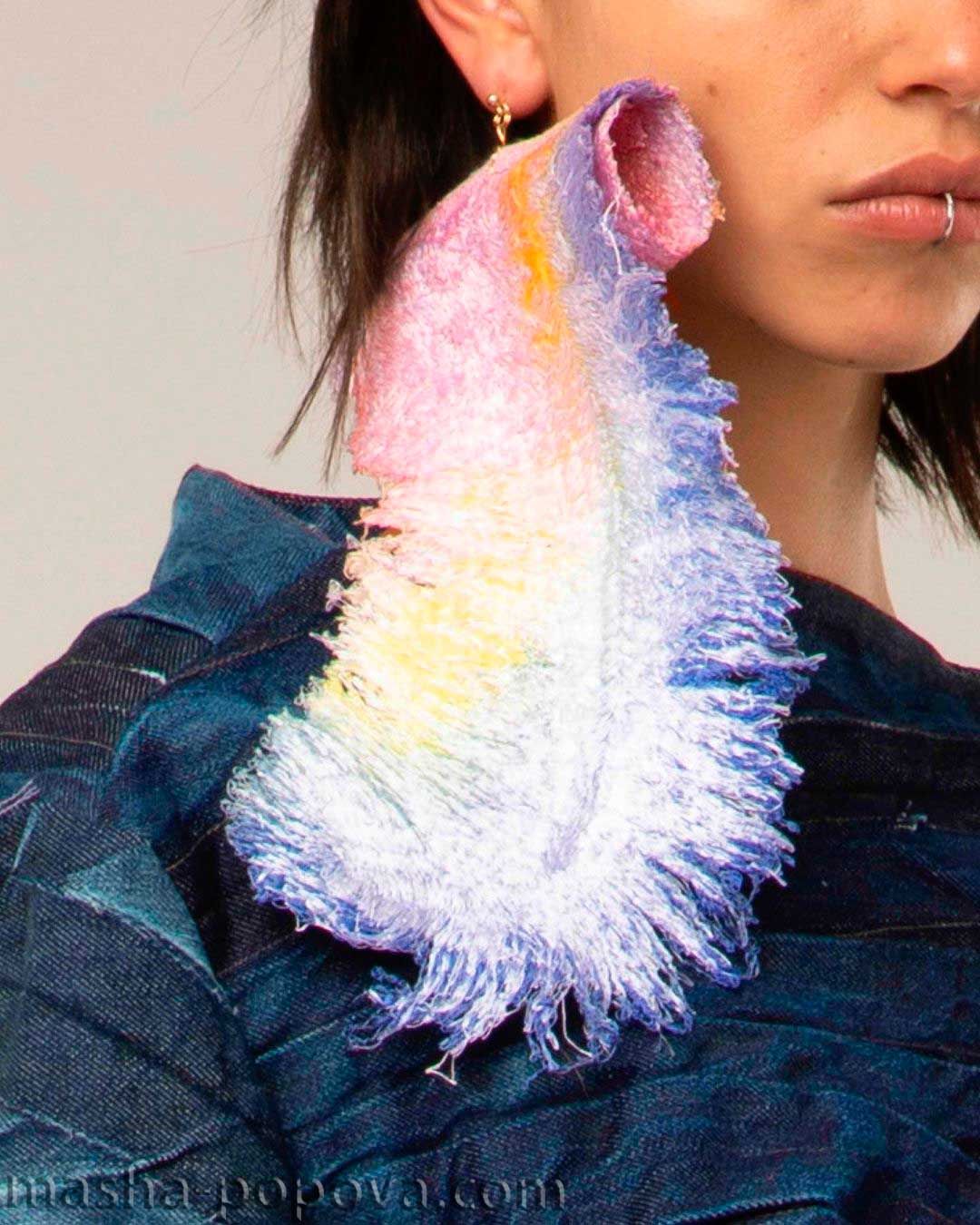 embroidered feathers