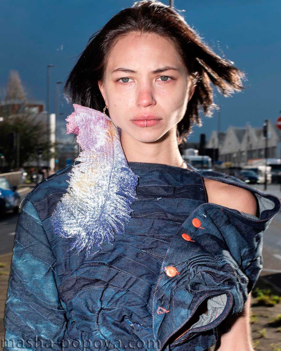 embroidery in a fashionable suit