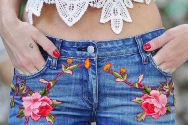 Embroidery on jeans